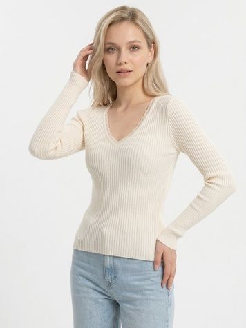 Джемпер з мереживом молочний 17_26_16679/молочний Wear Me