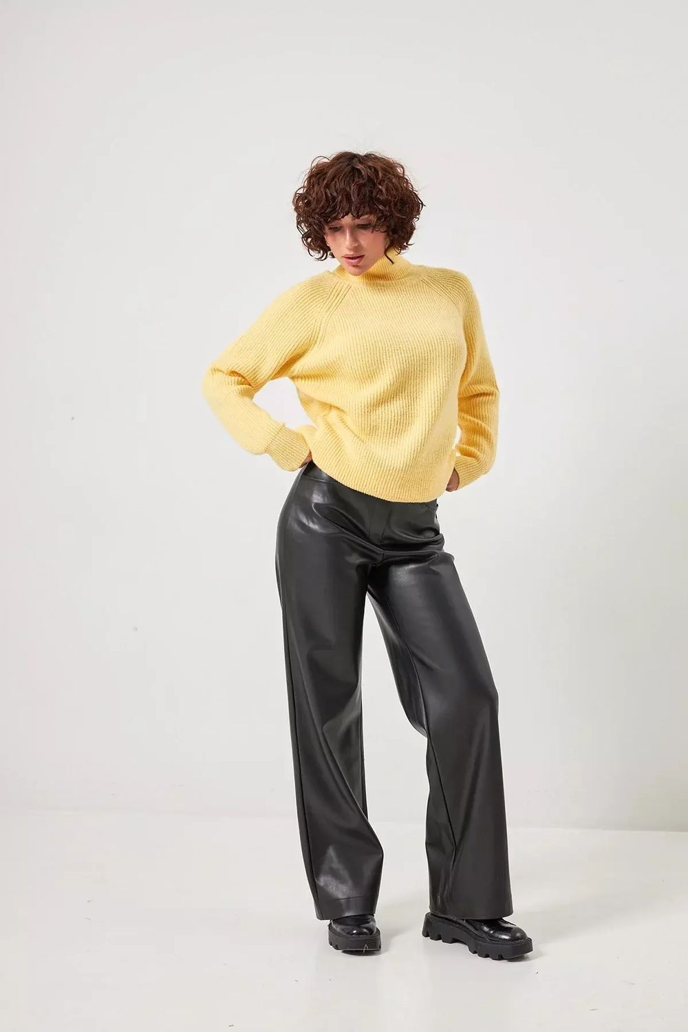 Светр реглан з коміром жовтий 17_26_16632/жовтий Wear Me