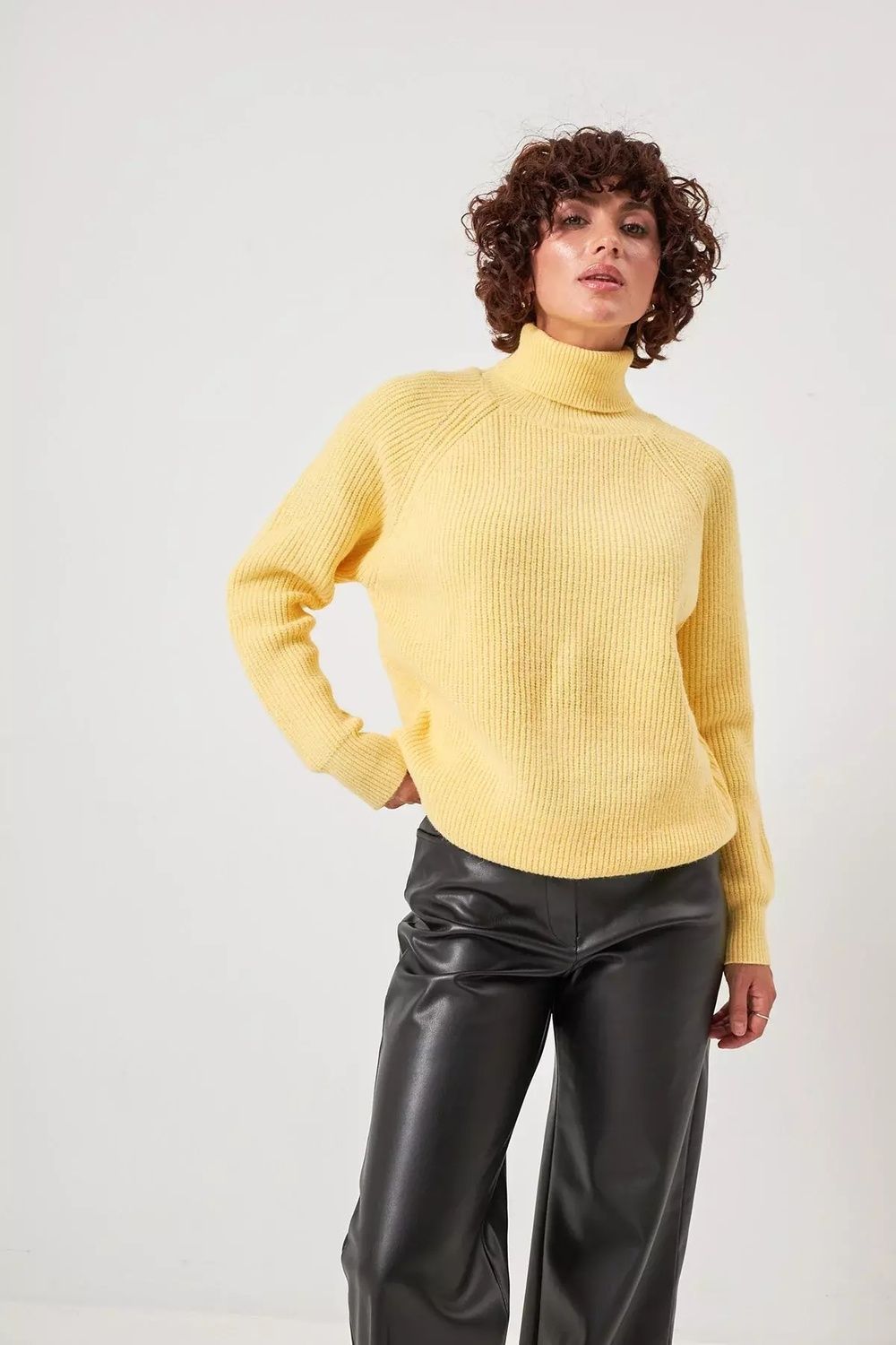 Светр реглан з коміром жовтий 17_26_16632/жовтий Wear Me