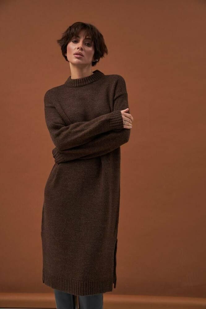 Сукня вʼязана жіноча шоколадна 14_25_15497/шоколад Wear Me