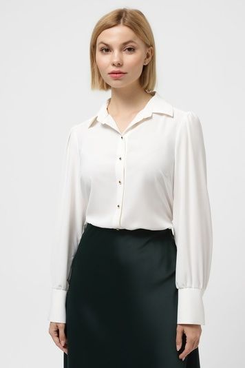 Блуза-сорочка з креп-шовку Hladysh 5099-1 молочна